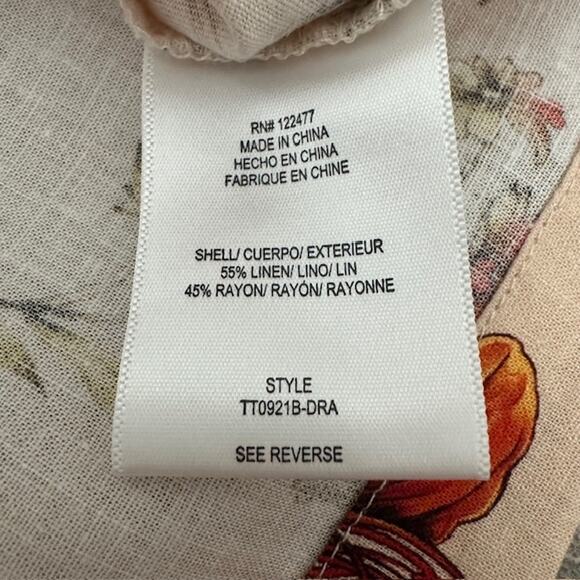 Evereve Char Floral Flutter Tank Size: L Color: Blush Pink Floral Pattern - Picture 10 of 10